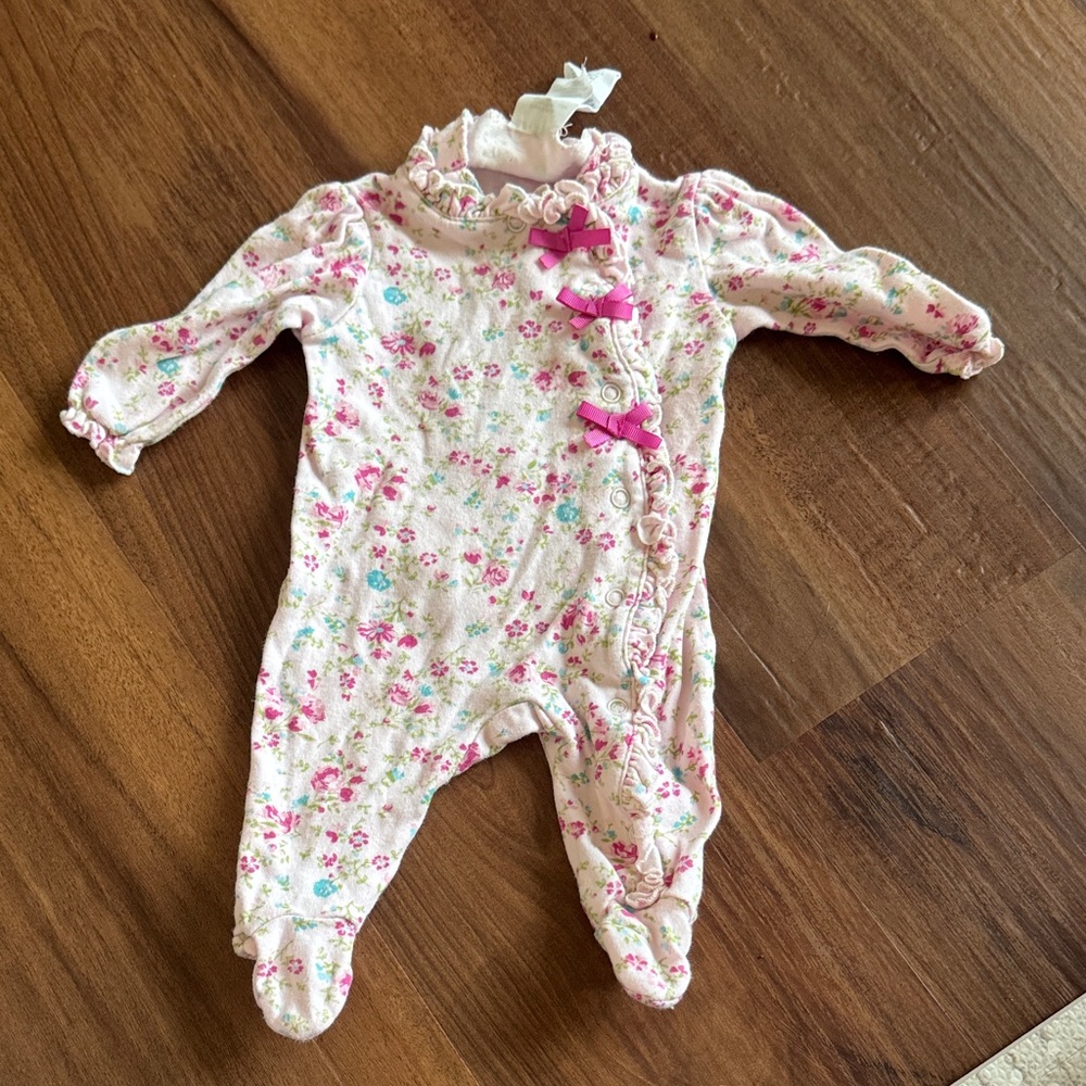 Laura Ashley Pink Floral Kids Footie